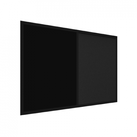 Tabuľa COMBI - čierný korok a magnetická čierna tabuľa 60x40cm s čiernym lakovaným dreveným rámom