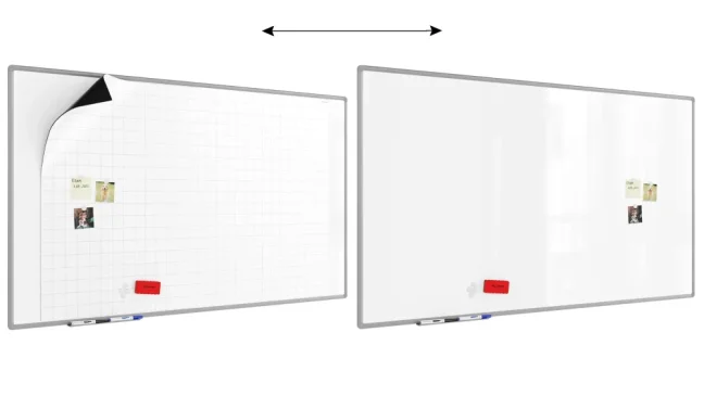 Suchostierateľná tabuľa 170×100 cm s hliníkovým rámom, magnetickou fóliou (mriežka)