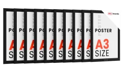 Plakátový rám A3 OWZ – černý, zacvakávací - sada 10 kusů