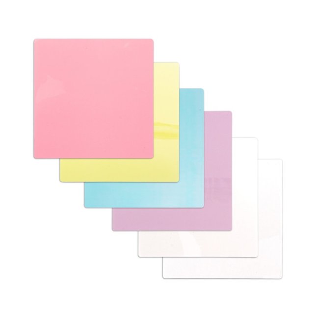 Samolepiace elektrostatické stieracie kartičky - sada 6 kusov - PASTEL