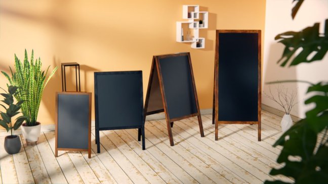 Allboards Reklamné áčko s kriedovou tabuľou 150x61cm - ČIERNÉ