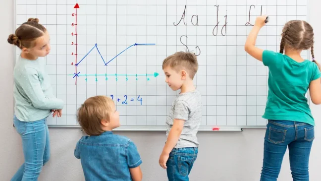 Suchostierateľná tabuľa 150×100 cm s hliníkovým rámom, magnetickou fóliou (mriežka)