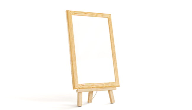 Dřevěný mini stojan s odnímatelným prvkem rámu 32,5 cm, přírodní barva