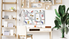 Magnetická bezrámová kovová tabule s potiskem 60x40cm - ulice