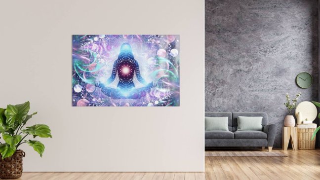 Skleněná magnetická tabule- dekorativní obraz JOGA ZEN LOTOS 90x60 cm