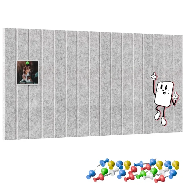 Filcové panely na stenu 80x40 cm sivé