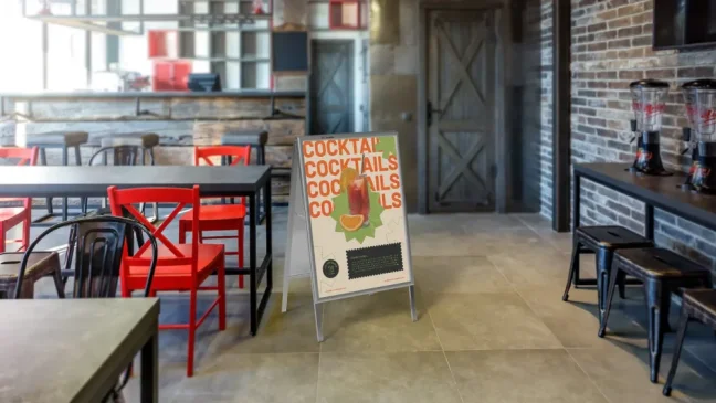 Oboustranná reklamní tabule A1 ve stříbrném hliníkovém rámu