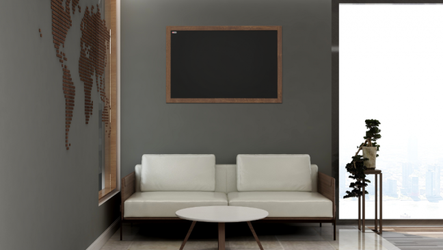 Allboards tabuľa čierna kriedová v drevenom ráme 50x40 cm