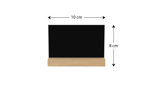 Čierna kriedová obojstranná tabuľa na stôl - MALÁ - sada 10 kusov so stojanmi