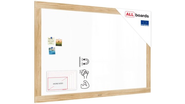 Magnetická tabuľa PREMIUM 180x120 cm v ráme vo farbe duba
