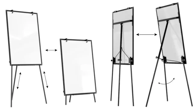 Suchostěrný magnetický flipchart 90×60 cm – černý
