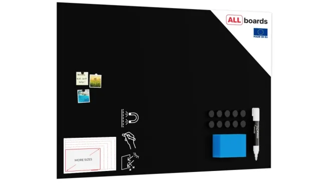 Bezrámová magnetická křídová tabule magnetický panel SLIMboard 180x120 cm + PŘÍSLUŠENSTVÍ ZDARMA