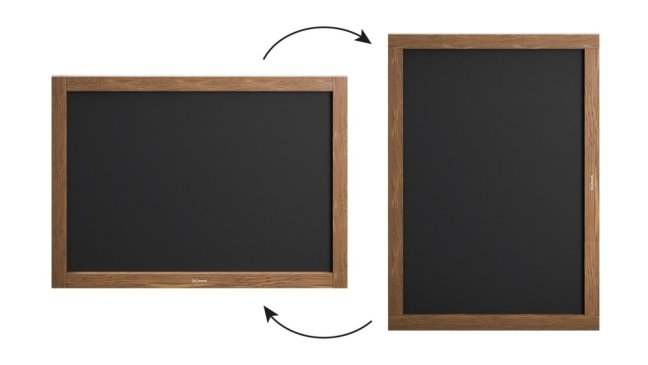 Allboards tabuľa čierna kriedová v drevenom ráme 70x50 cm