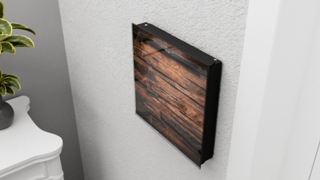 Sklenená magnetická skrinka na kľúče 30x30 cm - staré drevo
