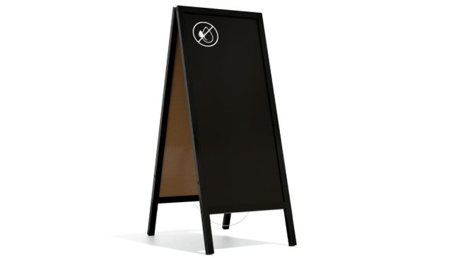 Allboards Reklamné áčko s kriedovou tabuľou 150x61cm - ČIERNÉ