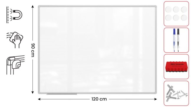 Magnetická tabule 120x90 ALLboards PREMIUM