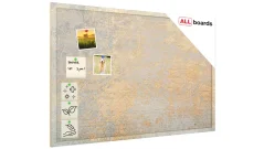 Potištěná korková tabule ZLATÝ BETON 90x60 cm, dřevěný rám