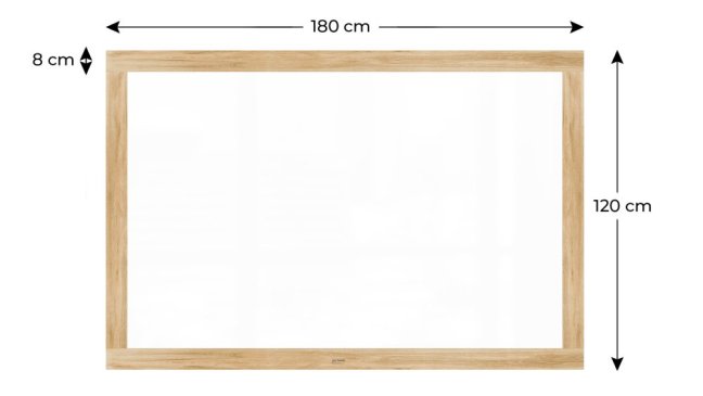 Magnetická tabuľa PREMIUM 180x120 cm v ráme vo farbe duba