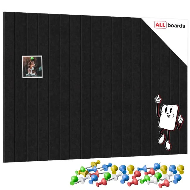 Filcové panely na zeď 90×60 cm černé
