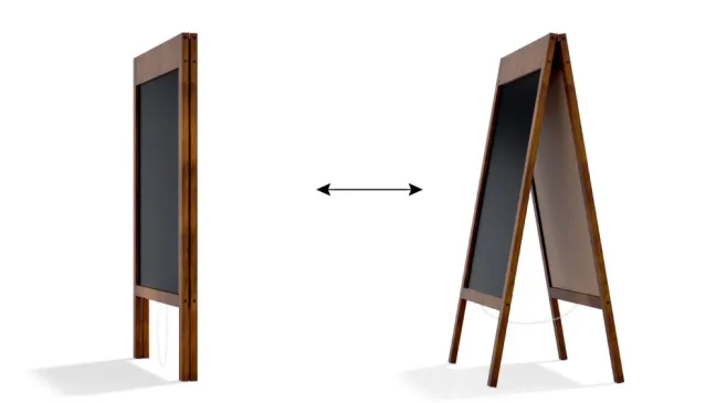 Allboards reklamné áčko s kriedovou tabuľou 100x50 cm - široký horný rám
