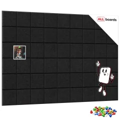 Filcové nástenné panely 30×30 cm čierne – 6 ks
