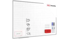 Suchostierateľná tabuľa 150×100 cm s hliníkovým rámom, magnetickou fóliou (mriežka)