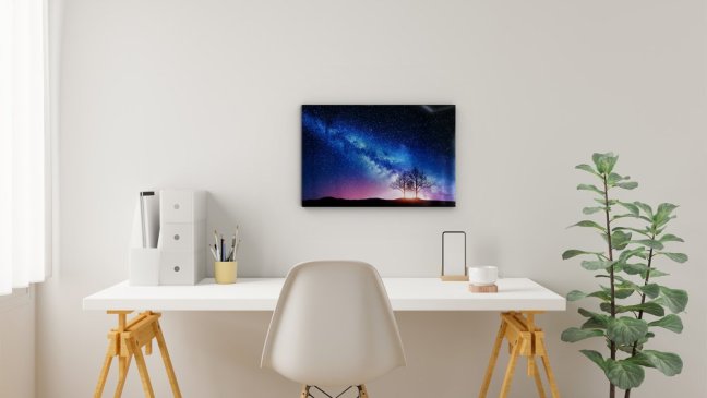 Magnetická tabuľa METALboards, mliečna dráha a strom 60x40 cm