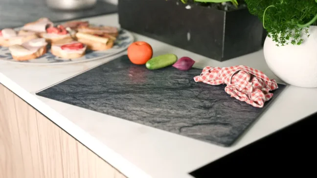 Skleněná krájecí deska GRANIT / SKÁLA / KÁMEN 30 × 40 cm – kuchyňská deska, ochranná deska, skleněný tác