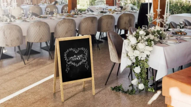 Reklamní áčko s křídovou tabulí 100x50 cm-přírodní rám