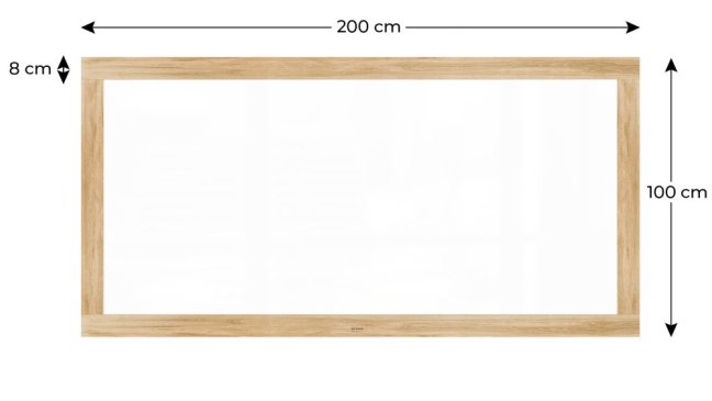 Magnetická tabuľa PREMIUM 200x100 cm v ráme vo farbe duba