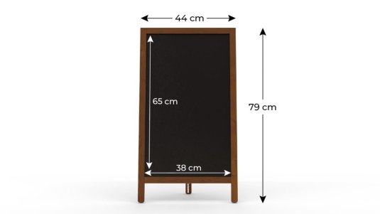 Reklamné áčko s kriedovou tabuľou 78x44 cm- jednostranné,hnedý rám