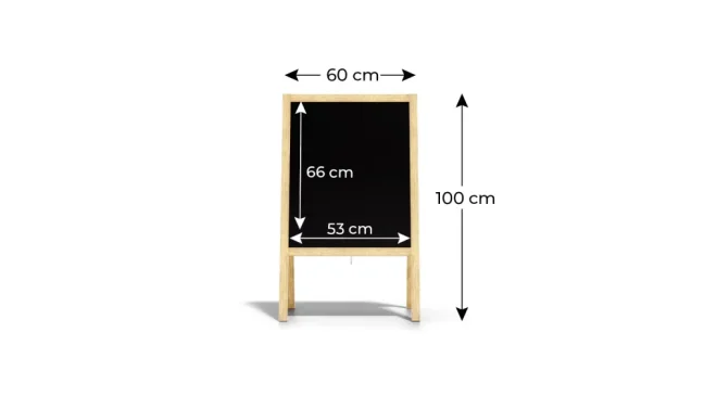 Reklamní áčko s křídovou tabulí 100x50 cm-přírodní rám
