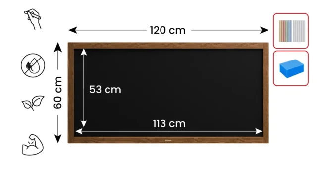 Allboards tabule černá křídová v dřevěném rámu 120x60 cm