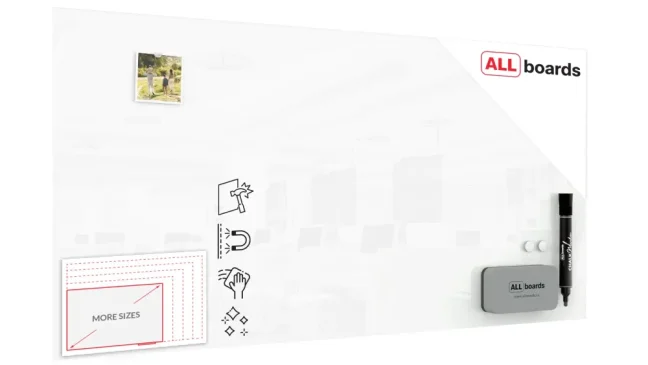 Skleněná magnetická tabule 120×60 cm PREMIUM SUPERWHITE