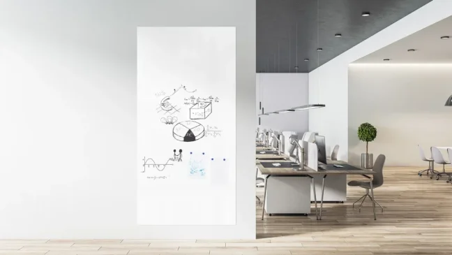 Magnetická tabuľa SLIMboard bezrámová zmazateľná za sucha 240x120 cm