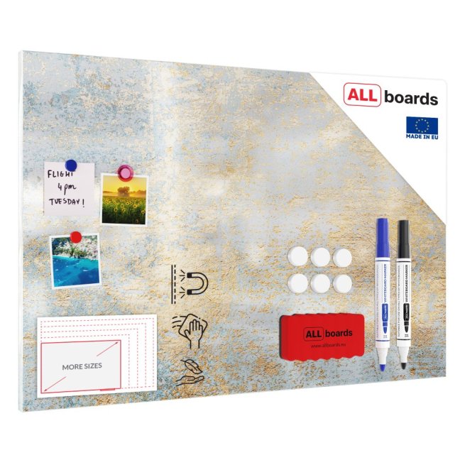 Magnetická tabule METALboards zlatý beton 90x60 cm