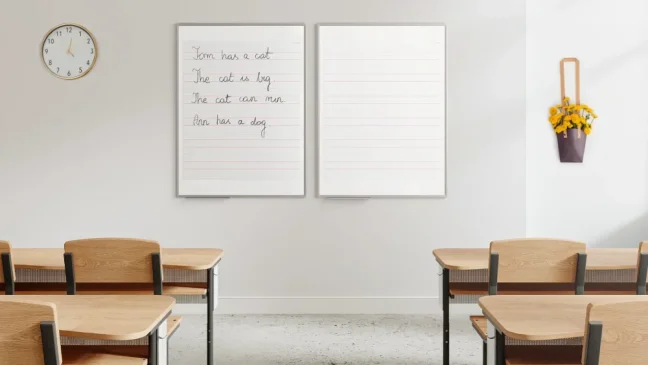 Magnetická tabule 120x90 cm -  linky pro výuku psaní