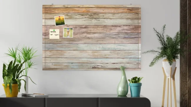 Potlačená korková tabuľa PASTELOVÉ DOSKY 90x60 cm, drevený rám
