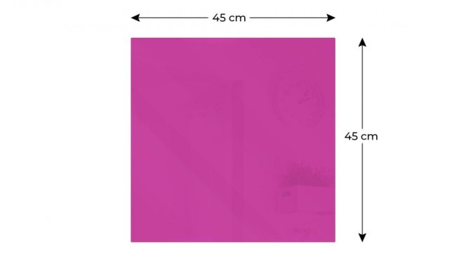 Magnetická sklenená tabuľa  Mademoiselle Fuchsia  45x45 cm