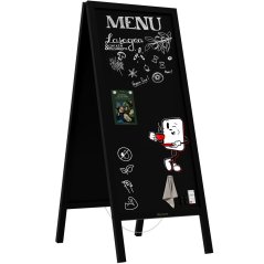 Magnetický křídový reklamní stojan voděodolný 150x61 cm ČERNÝ RÁM