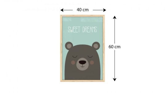 Magnetický obraz- sweet dreams 60x40cm v přírodním dřevěném rámu