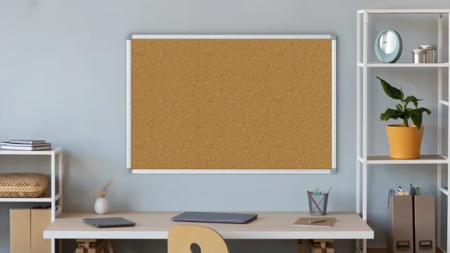 Korková nástěnka v hliníkovém rámu 90x60cm