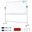 Mobilní tabule TM Idea, oboustranná, otočná, za sucha stíratelná, magnetická, 200x100 cm – řada FLEX