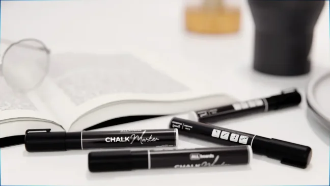 Sada kriedových markerov ALLboards – 4 ks čierne