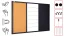 Kombinovaná tabuľa 3 v 1 ALLboards COMBI: bielá suchostierateľno-magnetická, magneticko-kriedová a korková 90x60 cm