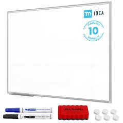 Biela popisovacia magnetická tabuľa 120x90 cm v hliníkovom ráme + sada príslušenstva – TM IDEA® séria Flex