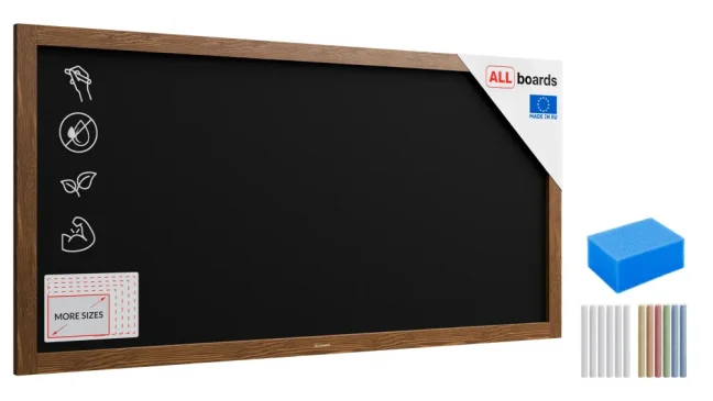 Allboards tabule černá křídová v dřevěném rámu 120x60 cm