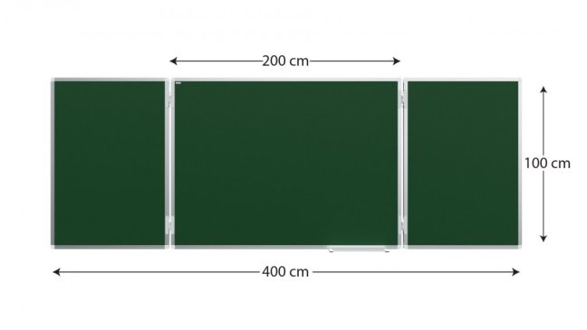 Zelená tabule typu "triptych", 100x200 / 400 cm