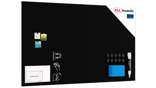 Bezrámová magnetická kriedová tabuľa magnetický panel SLIMboard 200x120 cm + PRÍSLUŠENSTVO ZADARMO