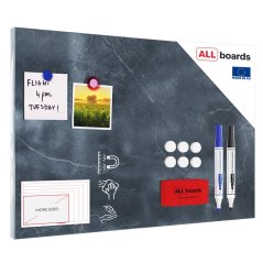 Allboards magnetická bezrámová kovová tabuľa s potlačou 60x40cm – antracitovo šedý mramor